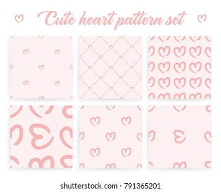 Light pink color seamless pattern set of hearts 
made in vector, EPS 10