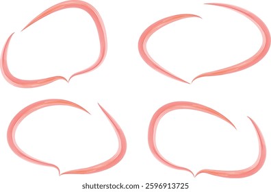 light pink colored thick outline speech bubbles