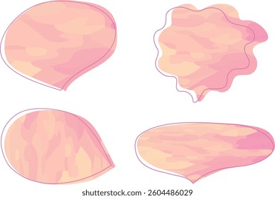 light pink colorful abstract speech bubbles set