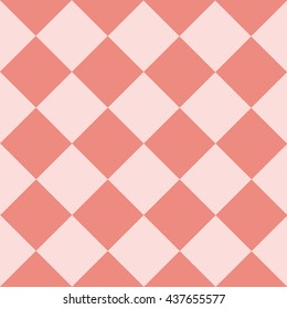 Light Pink Coral Chess Board Diamond Background Vector Illustration