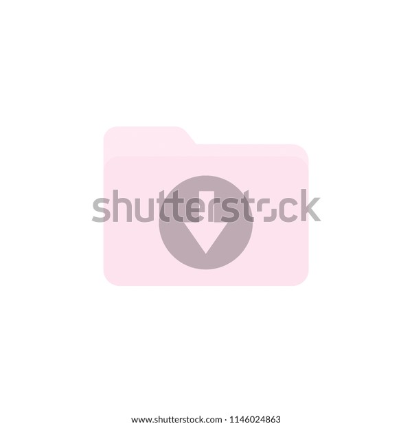 Light Pink Downloads Folder Icon Stock Vector Royalty Free 1146024863