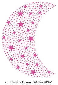 Light Pink eclipse glitter stars icon Vector 7