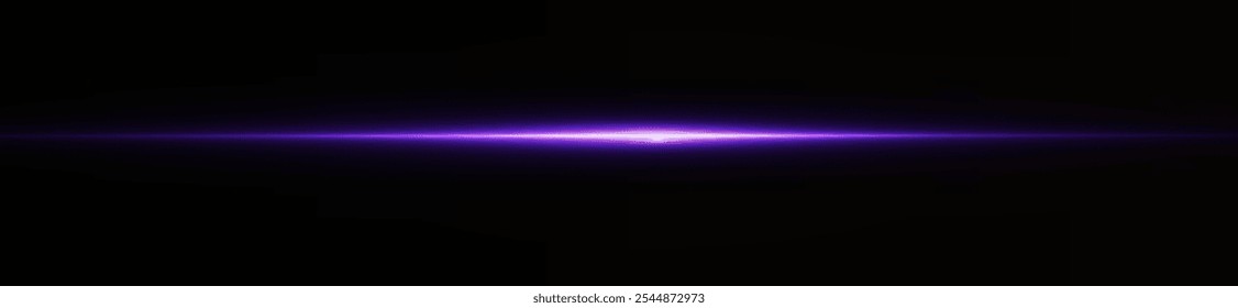 Light pink effect reflections, neon illumination in white colors. Bright light lens. Police light effects, lines. Shiny stars, glowing sparks on a black background. Vector violet light effect