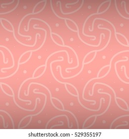 Light pink fancy seamless pattern background in ethnic style. Entangled puzzle repeatable backdrop. Actual design. Bright, symmetric design for game, ads, packing-paper or other purpose.