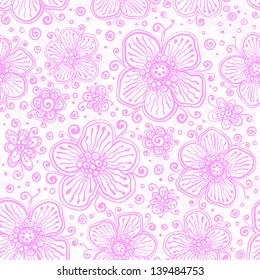 Light pink flourish seamless pattern