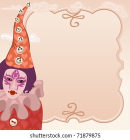 light pink frame with colorful carnival crown