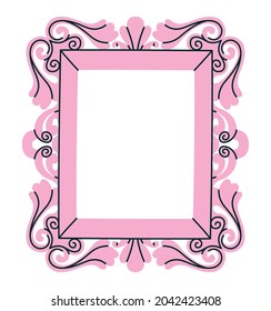 light pink frame over white