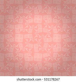 Light pink geometric seamless pattern background in savage tribes style.