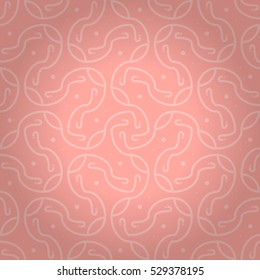 Light pink geometrical seamless pattern background in ethnic style. Compound puzzle repeatable backdrop. Retro tracery. Shining, contrast design for banner, surface, web or other purpose.