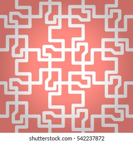 Light pink geometrical seamless pattern in labyrinth style. Modern decor.