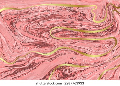 Light Pink and Gold Marble Vector Background