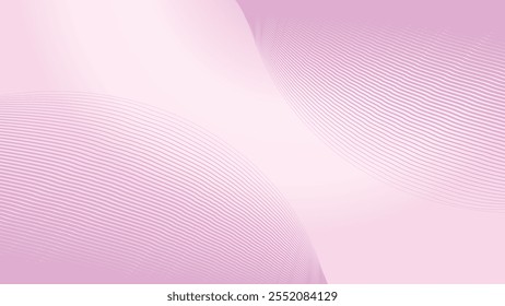 Fondo de gradiente rosa claro con Imagen de Vector abstracto de línea curva
