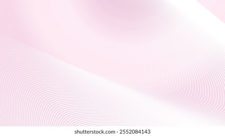Fondo de gradiente rosa claro con Imagen de Vector abstracto de línea curva