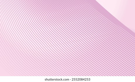Fundo de gradiente rosa claro com imagem vetorial abstrata de linha de curva