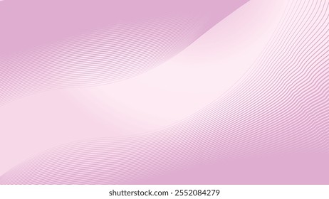 Fondo de gradiente rosa claro con Imagen de Vector abstracto de línea curva