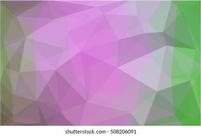 Light pink, green polygon abstract template. An elegant bright illustration with gradient. Triangular pattern for your business design.