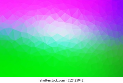 Light pink, green shining triangular background. Triangular geometric sample with gradient.  The textured pattern can be used for background.