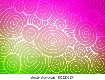 Light Pink, Green vector abstract doodle texture. Colorful abstract illustration with lines in Asian style. The doodle design can be used for your web site.