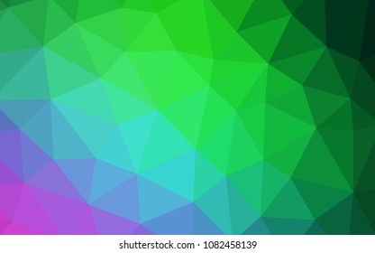 Light Pink, Green vector abstract mosaic background. Colorful abstract illustration with triangles. Pattern for a brand book's backdrop.