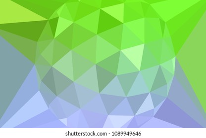 Light Pink, Green vector abstract polygonal background with a gem in a centre. Shining colorful illustration with triangles. A new texture for your web site.