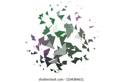 Light Pink, Green vector abstract colorful background, which consist of triangles. Pattern with colored triangles on white background.