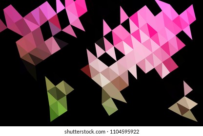 Light Pink, Green vector abstract mosaic background. Glitter abstract illustration with an elegant design. Brand new style for your business design.