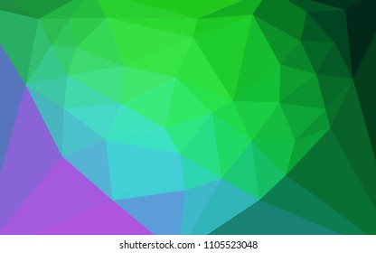 Light Pink, Green vector abstract polygonal pattern with a heart in a centre. A sample with polygonal shapes. Completely new template for your banner.