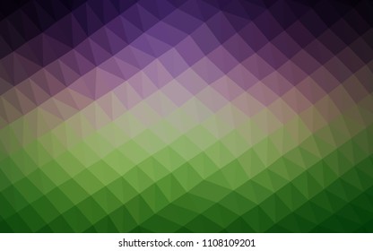 Light Pink, Green vector abstract polygonal cover. Glitter abstract illustration with an elegant design. The polygonal design can be used for your web site.