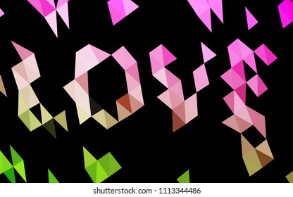 Light Pink, Green vector abstract polygonal layout. Glitter abstract illustration with an elegant design. The template can be used as a background for cell phones.