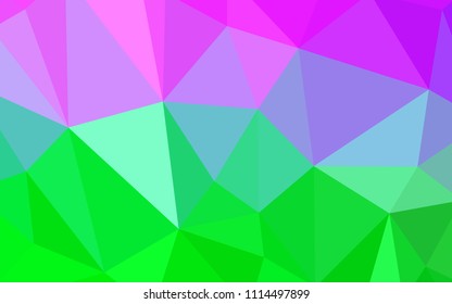 Light Pink, Green vector abstract polygonal pattern. Colorful abstract illustration with triangles. Completely new template for your banner.