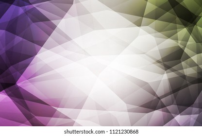 Light Pink, Green vector abstract mosaic backdrop. Creative illustration in halftone style with triangles. Textured pattern for your backgrounds.
