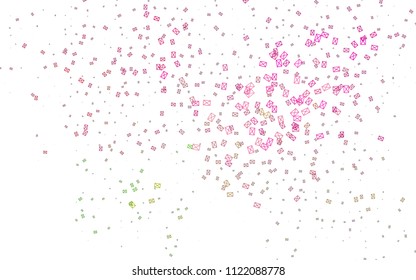 Light Pink, Green vector abstract colorful background, which consist of triangles. Pattern with colored triangles on white background.