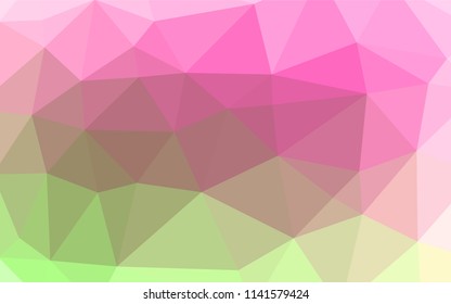 Light Pink, Green vector abstract polygonal texture. A completely new color illustration in a vague style. The polygonal design can be used for your web site.