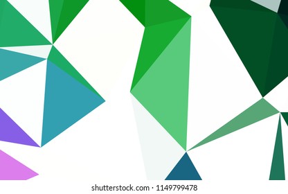 Light Pink, Green vector abstract polygonal pattern. Polygonal abstract illustration with gradient. A completely new design for your leaflet.