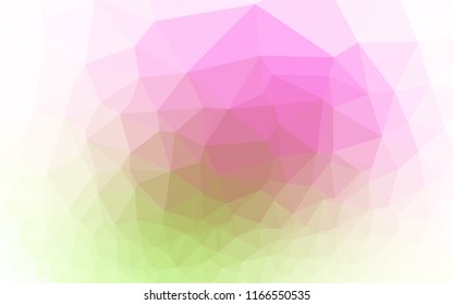 Light Pink, Green vector abstract mosaic pattern. Creative illustration in halftone style with gradient. The completely new template can be used for your brand book.