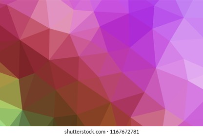 Light Pink, Green vector abstract polygonal texture. A sample with polygonal shapes. Triangular pattern for your business design.