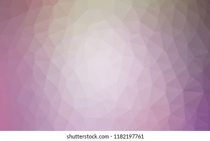 Light Pink, Green vector abstract mosaic backdrop. Elegant bright polygonal illustration with gradient. Triangular pattern for your design.