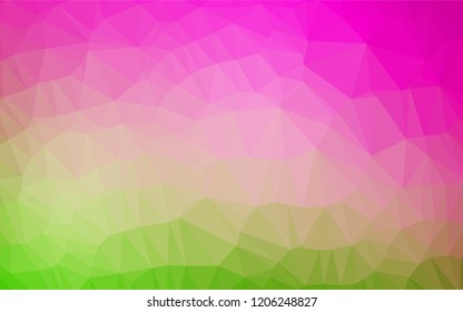 Light Pink, Green vector abstract polygonal cover. Modern geometrical abstract illustration with gradient. A new texture for your design.