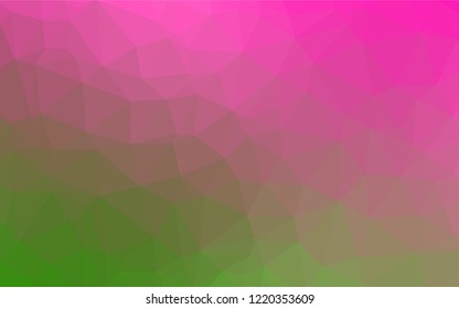 Light Pink, Green vector abstract mosaic backdrop. Brand new colored illustration in blurry style with gradient. The polygonal design can be used for your web site.