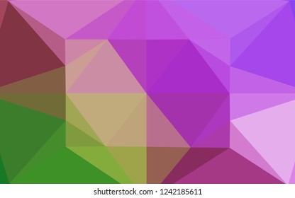 Light Pink, Green vector abstract mosaic pattern. Brand new colored illustration in blurry style with gradient. The best triangular design for your business.
