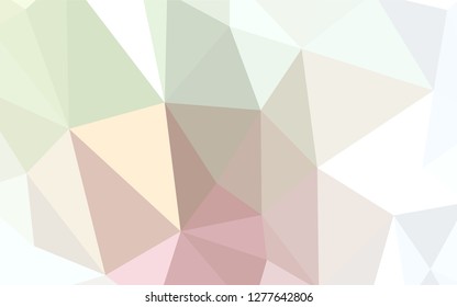 Light Pink, Green vector abstract polygonal template. Triangular geometric sample with gradient.  Best triangular design for your business.