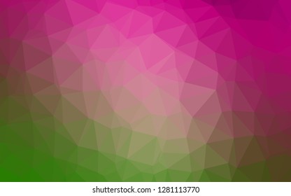 Light Pink, Green vector abstract mosaic pattern. Colorful illustration in Origami style with gradient.  Brand new design for your business.