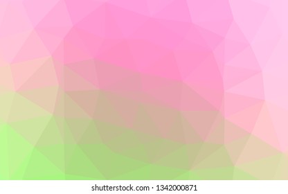 Light Pink, Green vector abstract polygonal texture. Geometric illustration in Origami style with gradient. Template for your brand book.