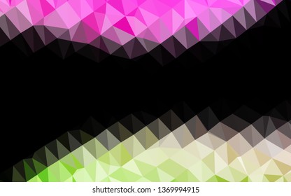 Light Pink, Green vector abstract polygonal layout. Creative illustration in halftone style with gradient. Template for a cell phone background.