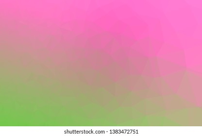 Light Pink, Green vector abstract mosaic pattern. Colorful abstract illustration with gradient. Completely new design for your business.