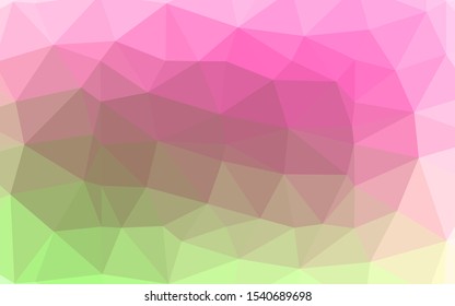 Light Pink, Green vector abstract polygonal cover. A vague abstract illustration with gradient. The best triangular design for your business.