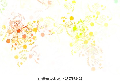 Light Pink, Green vector abstract background with flowers, roses. Decorative design of flowers on white background. A new texture for your wallpaper design.