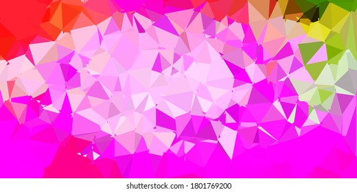 Light pink, green vector abstract triangle background. Colorful abstract illustration with gradient triangles. Background for mobile phones.