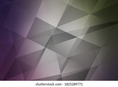 Fondo poligonal abstracto de vector verde claro rosa. Ilustración abstracta colorida con triángulos. Patrón triangular para tu diseño.