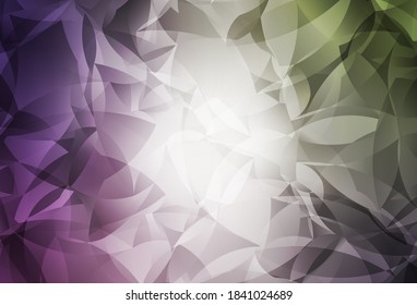 Light Pink, Green vector abstract mosaic pattern. A sample with polygonal shapes. Triangular pattern for your design.